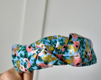 Floral Top Knot Headband: Rifle Paper Co Fabric, Adult & Child