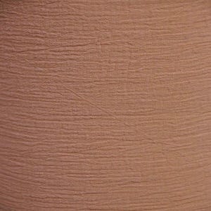 May include: A solid light brown fabric featuring a distinct horizontal crinkled texture throughout the surface. The material displays a consistent earthy tan colour with fine, parallel ridges that create a subtle, rippled visual effect across the entire textile.