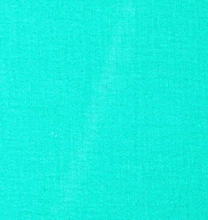 May include: A solid, vibrant turquoise fabric with a visible woven texture. The material displays a consistent, bright cyan-green hue across the entire surface, highlighting the interlaced threads that create a uniform, matte textile appearance.