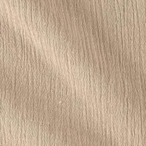 May include: A light beige fabric with a distinct crinkled texture and a visible woven pattern. The material features a soft, matte finish with subtle vertical folds that create a natural, uneven surface appearance across the entire textile.