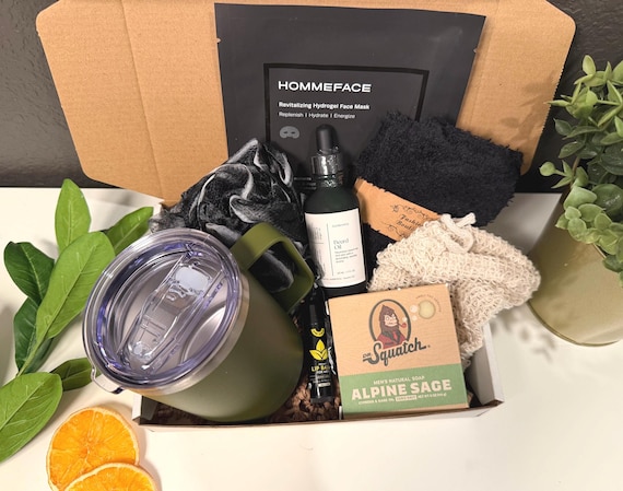 Men’s Self Care Gift Box | Care Package for Him | Husband Gift | Father’s Day Gift Box | Relaxation Gift for Men