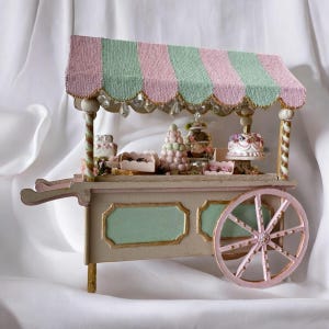 ミニチュアケーキカート - ベーカリージオラマ - フェアスタンドギフト - ミニフードシーン