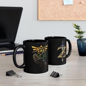 Legend of Zelda Mug – Gaming Coffee Cup – Hyrule Fan Gift 11oz Ceramic