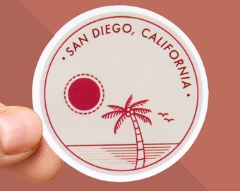 San Diego Sticker - Southern California Sticker - California Gifts - San Diego Decal for Water Bottles - Sunny San Diego - West Coast