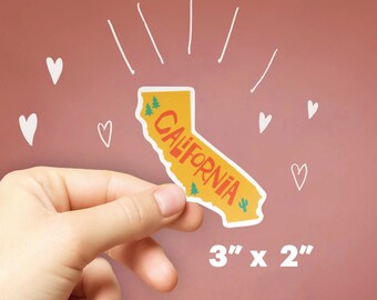 CALIFORNIA State sticker | CA Collectible Decals | laptop stickers | journal decal | phone sticker | Yellow