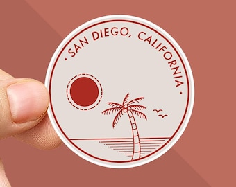San Diego Sticker - Southern California Sticker - California Gifts - San Diego Decal - Sunny San Diego - West Coast Sticker