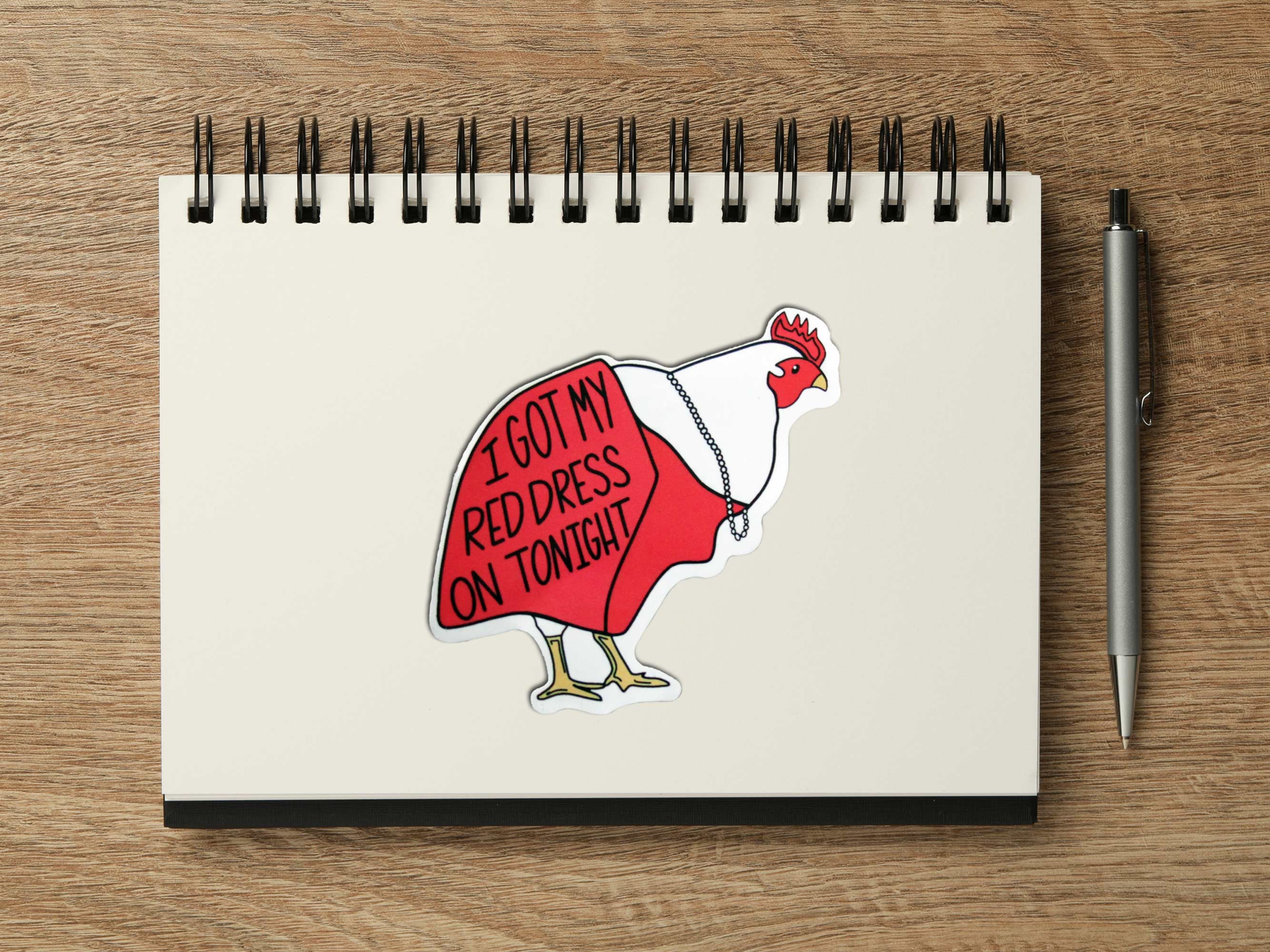 red dress on tonight vine Vine Sticker: I Got My Red Dress on Tonight Sticker - Funny Vine Quote -  Funny Sticker - Vine Reference - Vine Meme - Rooster Sticker