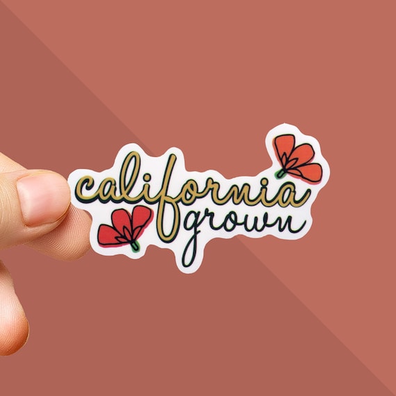 California Grown Sticker - California Born and Raised Vinyl Decal - California Gifts - CA Native - Love California - Northern California