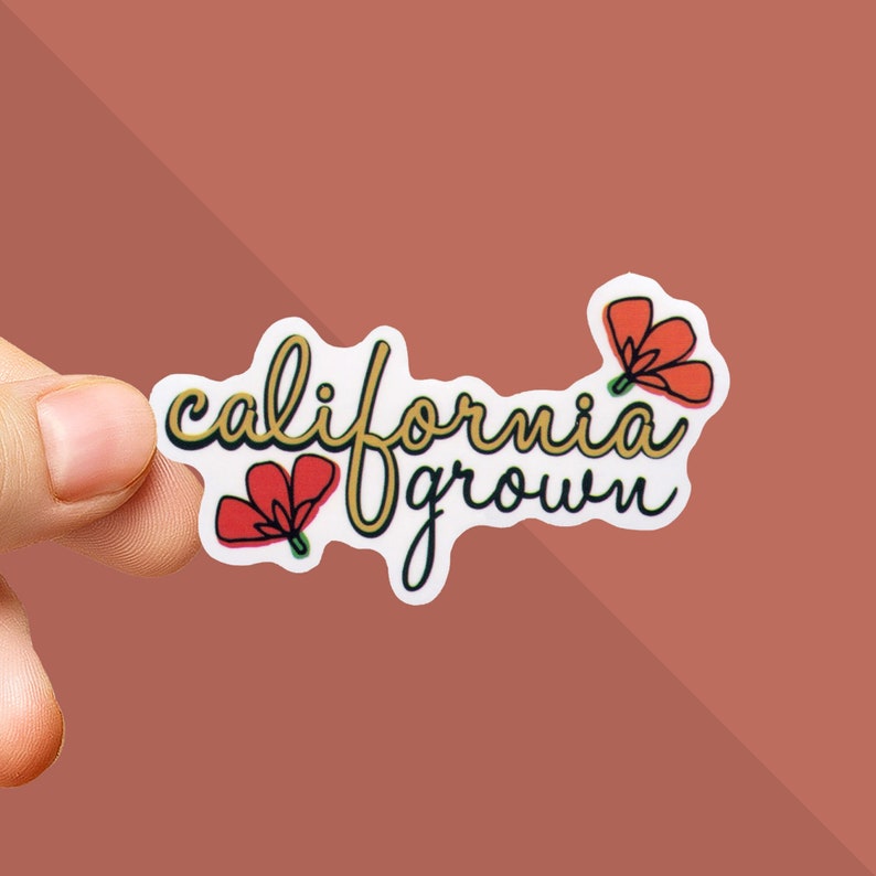 California Grown Sticker - California Born and Raised Decal - California Gifts - CA Native Sticker - Love California - West Coast Sticker