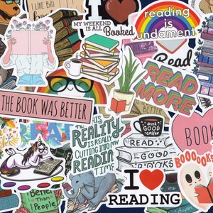 Book Stickers - Reading Stickers - Book Club Stickers - I love Reading Stickers - Reading Decals - I Love Books - Reading More Books