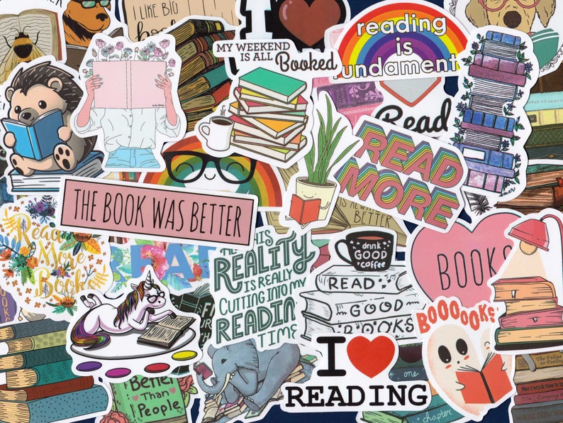 Book Stickers - Reading Stickers - Book Club Stickers - I love Reading Stickers - Reading Decals - I Love Books - Reading More Books