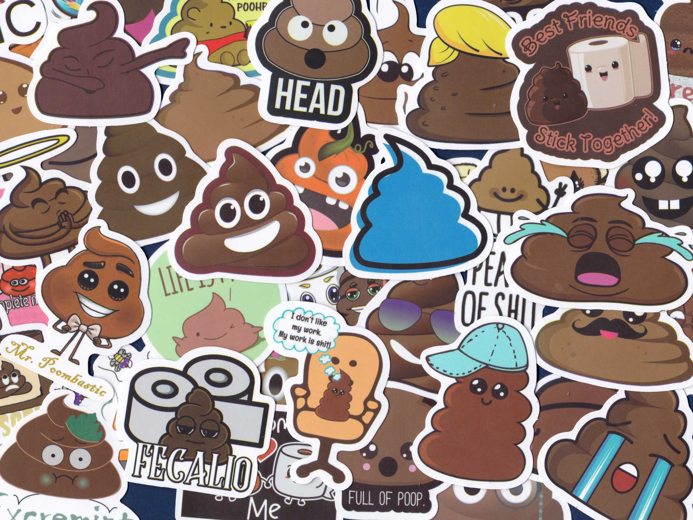 POOP Emoji Sticker Pack Funny Poop Emoji Stickers Fun Etsy