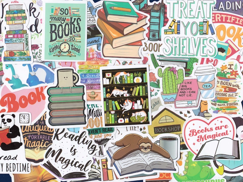 Book Stickers - Reading Stickers - Book Club Stickers - I love Reading Stickers - Reading Decals - I Love Books - Reading More Books -Bookie