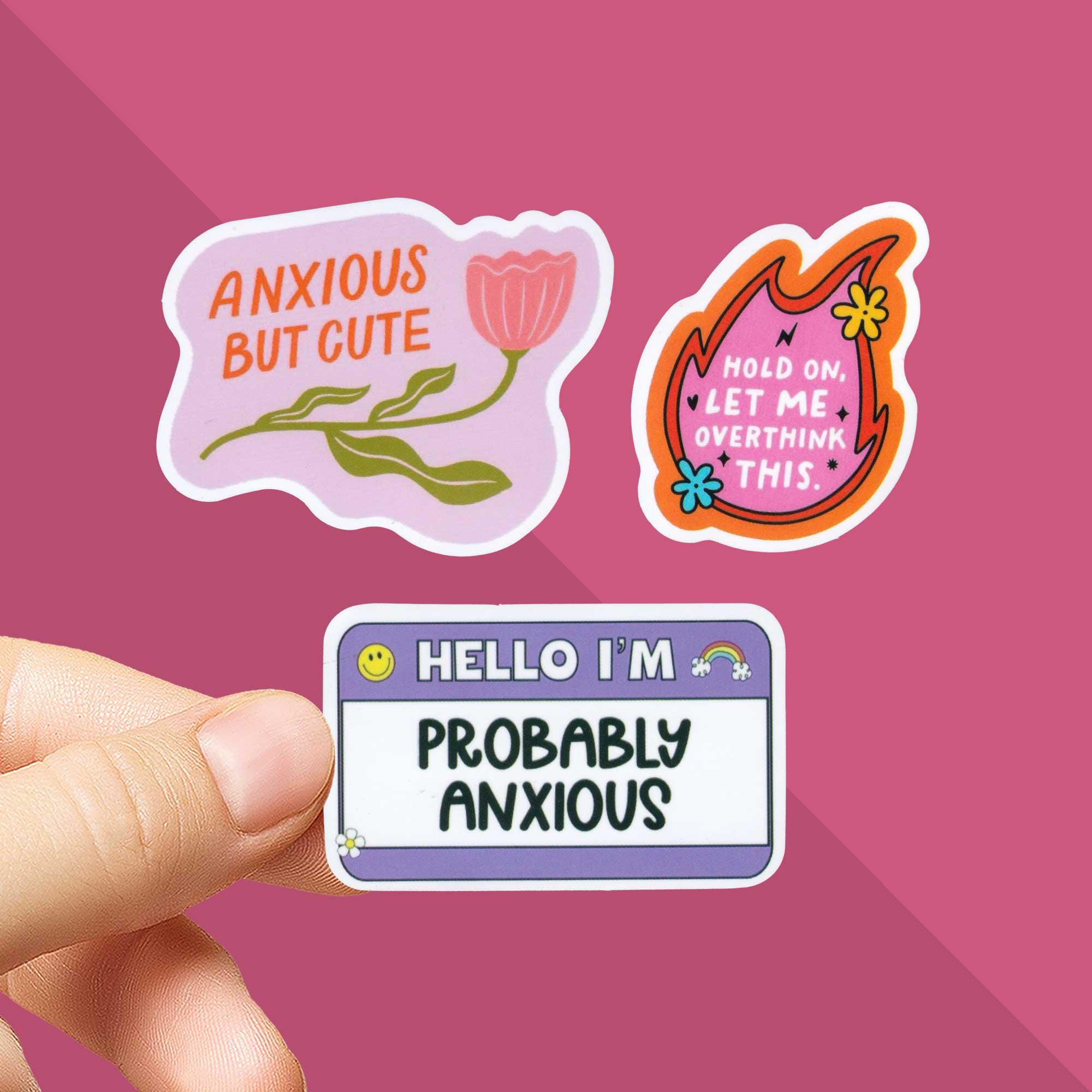 Anxiety Sticker Pack - Hello Im Anxious Sticker - Anxious but Cute ...