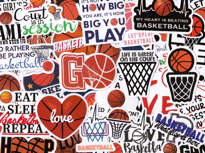 Basketball Sticker Pack - I Love Basketball - Basketball Court Stickers ...