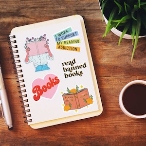 Book Stickers - Reading Stickers - Book Club Stickers - I love Reading Stickers - Reading Decals - I Love Books - Reading More Books -Bookie