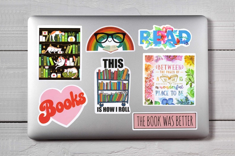 Book Stickers - Reading Stickers - Book Club Stickers - I love Reading Stickers - Reading Decals - I Love Books - Reading More Books -Bookie