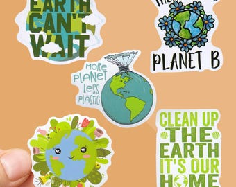 Earth Day Sticker Pack - Every Day Is Earth Day Sticker - No More Plastic - Environmental - Earth Day Sticker - No Planet B - Zero Waste
