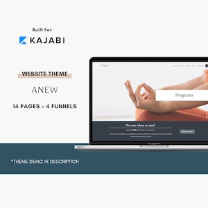 Anew Theme: Kajabi Website Template | Kajabi Website Fitness Inspired | Kajabi Neutral Website Bundle  | Kajabi Website Temp for Creatives