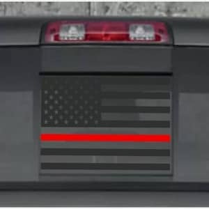 Passend für Chevy GMC Silverado Sierra 2014-2018 Hintere dünne rote Linie American Flag Aufkleber