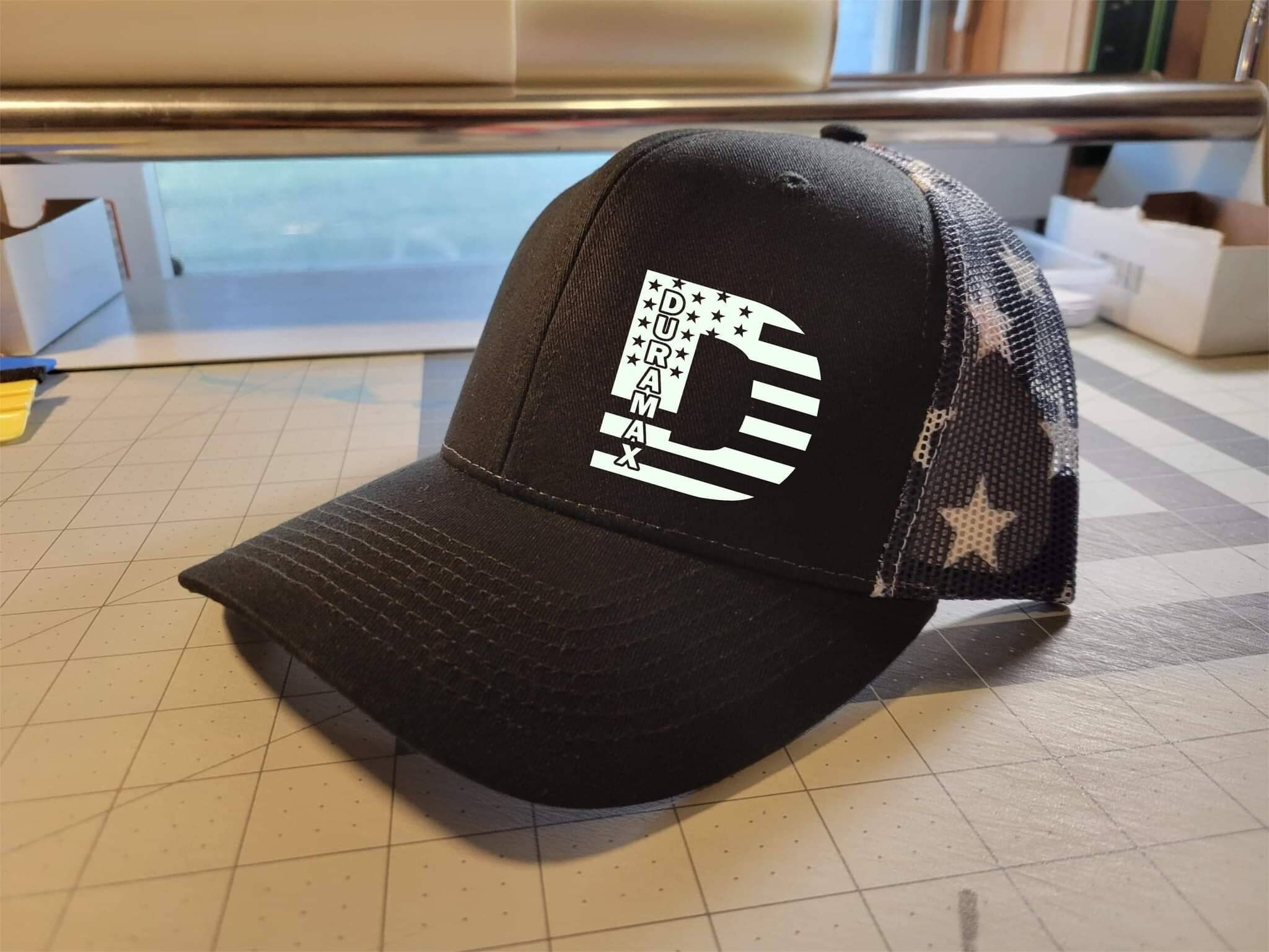 Unstructured Snapback Baseball Cap with Embroidered Flag and Duramax Logos Duramax Diesel Adjustable Flag Hat Richardson 112 main image 2