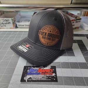 Fuck around and findout leather patch hat New Free shipping snapback trucker mesh FAFO
