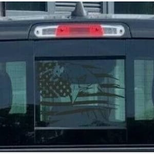 American Flag Eagle Decal fits Ram 2009-2021 Rear Back Middle Window