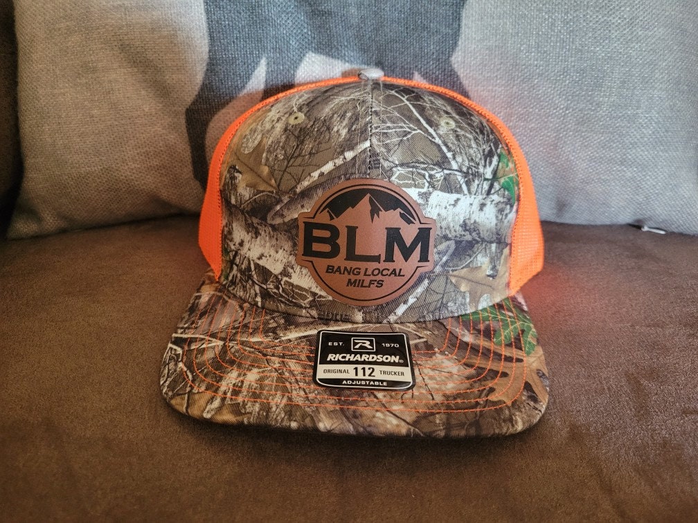 BLM Bang Local Milfs Mesh Back Snapback Cap Leather Patch Style Hat Cap ...