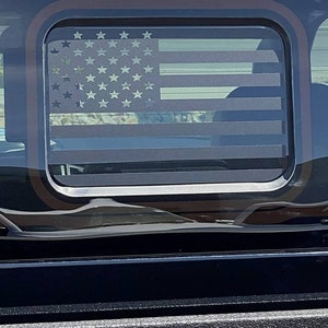 2018-2021 Ranger Back Middle Window American Flag Decal Sticker Matte black