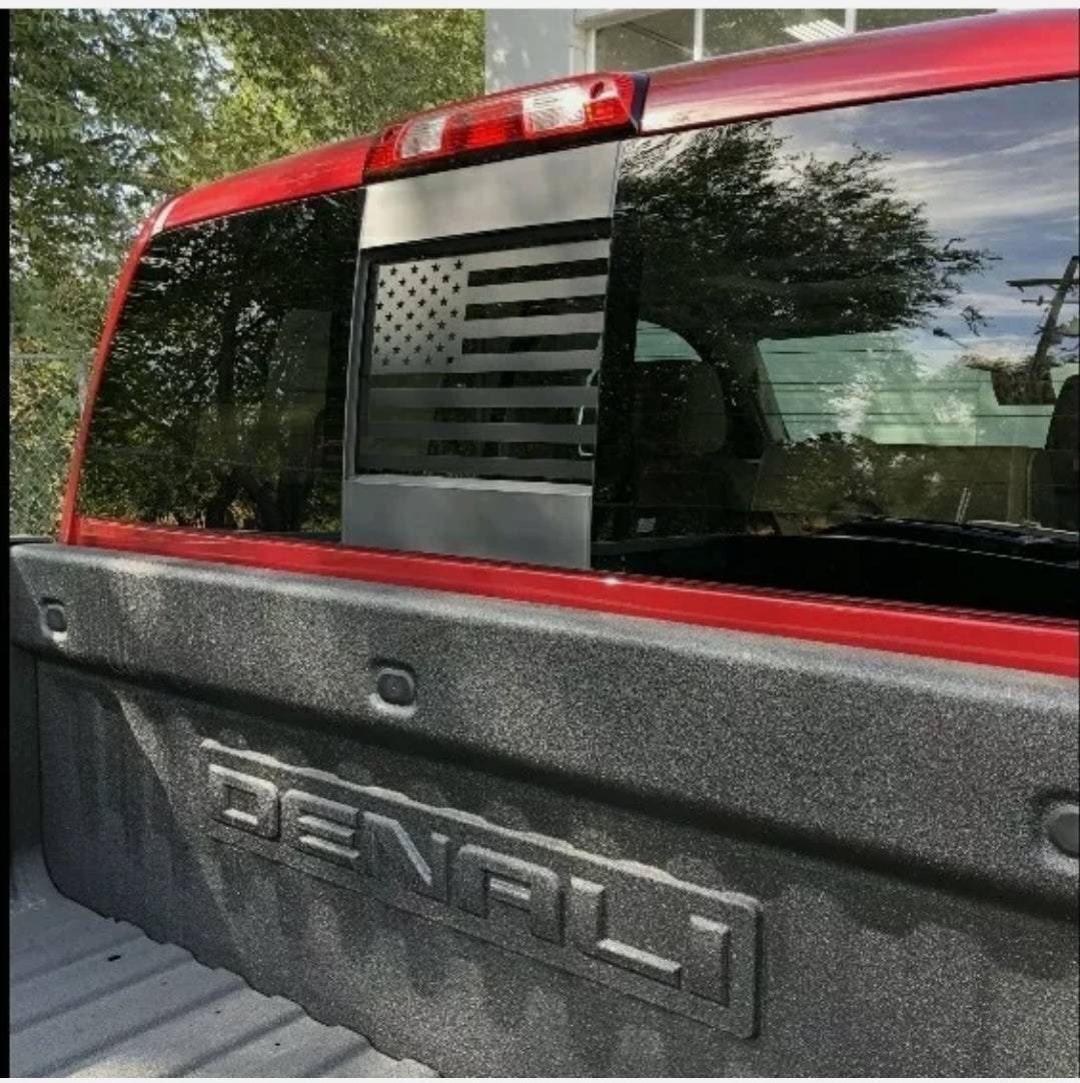 Fit Chevy GMC Silverado Sierra 2014-2018 Rear Window American Flag ...