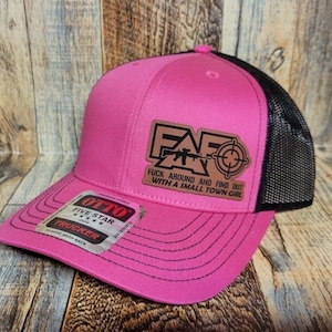 FAFO…with a small town Girl SnapBack hat trucker Leather patch