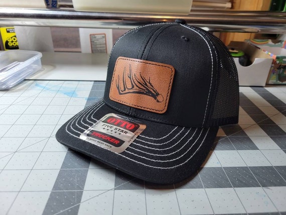 Deer Shed Whitetail Leather Patch Snapback Mesh Trucker Cap