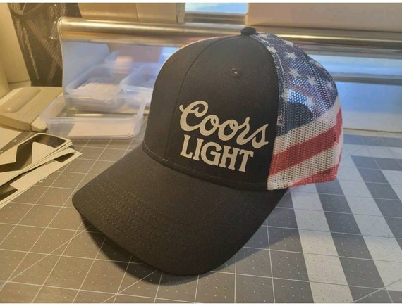 Coors Light mesh back snapback cap halfway patriot flag