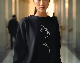 Abstract Face Sweatshirt Unisex Sweatshirt Abstract Jumper Art Birthday Gift Jumper Mens Womens