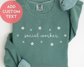 Comfort Color Social Worker Sweatshirt, School Counselor Gift Minimalist Therapist Sweater Social Worker Crewneck Counselor Graduation Gift