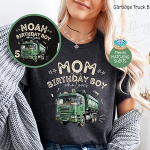 T-shirt d'anniversaire pour garçon avec camion poubelle, t-shirt pour garçon avec camion poubelle, anniversaire pour enfant avec camion poubelle, cadeau d'anniversaire familial avec camion poubelle