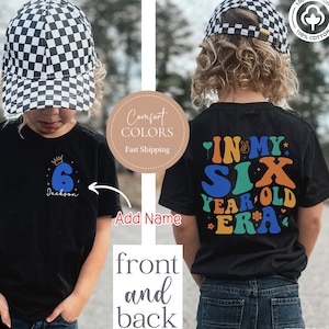Custom 6th Birthday Boy Shirt, Sixth Birthday Shirt, In My 6 Year Old Era, 6th Birthday Tshirt, Kids Comfort Color Birthday Boy T-shirt