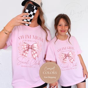 Personalized Swim Mom Shirt Comfort Color Swim Mama TShirt Custom Swim Mom Shirt Swim Mom T-Shirt Sports Mom Tee Customized Swim Mom Gift