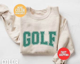 Golf Sweatshirt,Unisex Golf Sweater,Golf Party Sweater,Women&#39;s Golf Sweater,Green Golf Shirt,Golfing Crewneck,Golf Gifts For Her,College