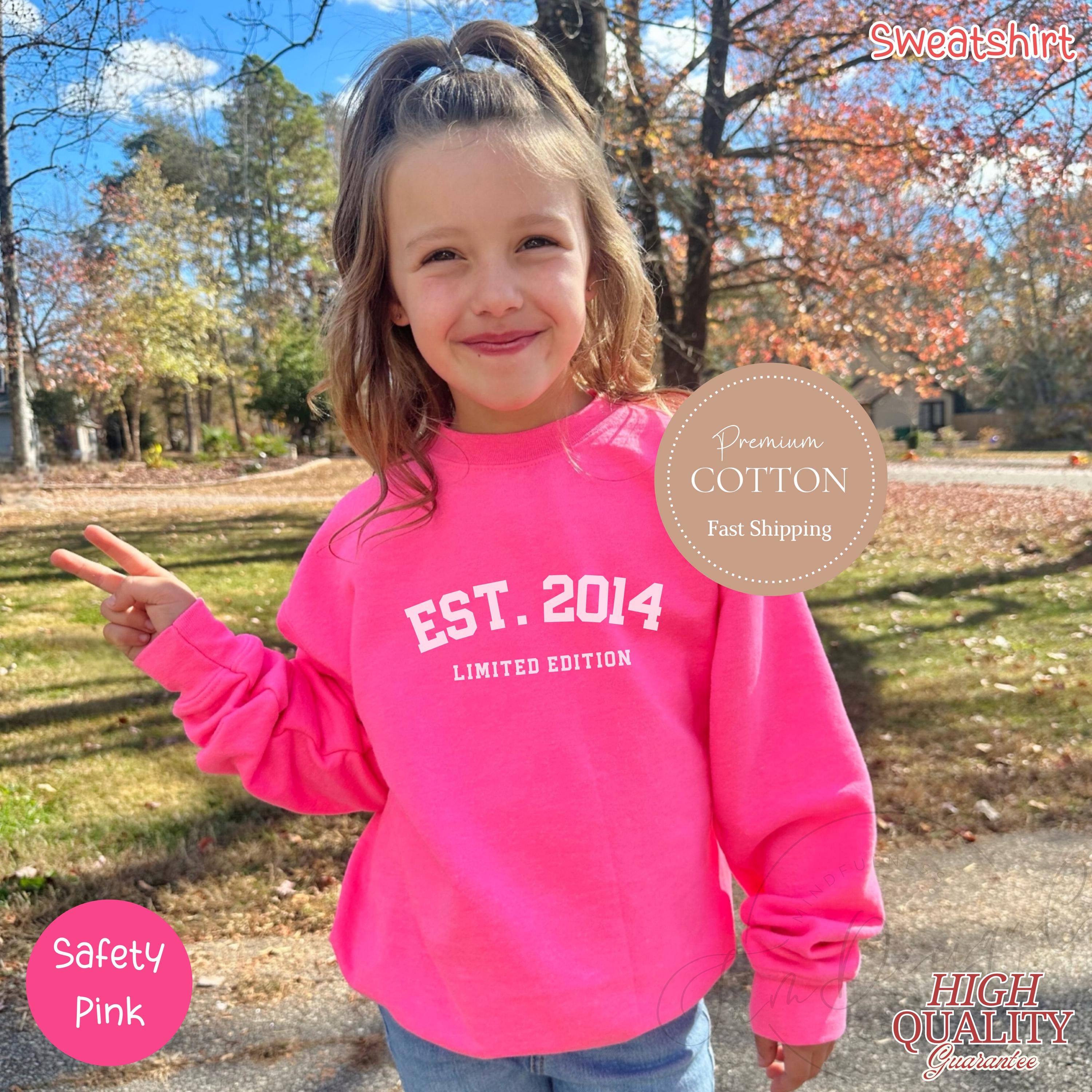 2014 Birthday Year Sweatshirt, 2014 Birthday Gift, 2014 Girl B-day Crewneck,10th Birthday Hoodie,Custom Year Birthday Top,2014 Girl Birthday