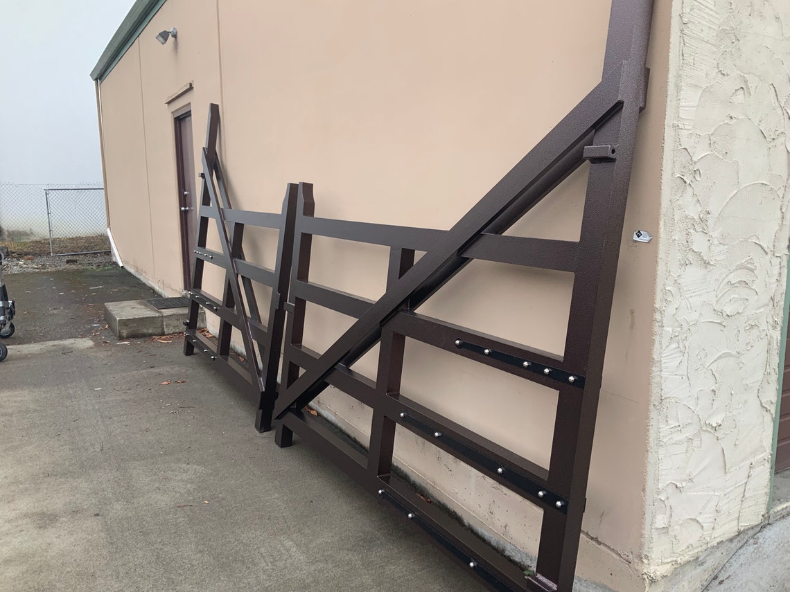 Aluminum Stockade Double Swing Gate . Faux Tabs Etsy