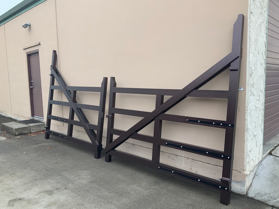 Aluminum Stockade Double Swing Gate . Faux Tabs Etsy