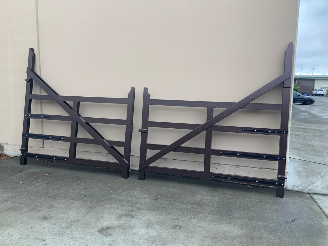 Aluminum Stockade Double Swing Gate . Faux Tabs Etsy