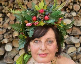 Forest fairy crown with fern and ivy