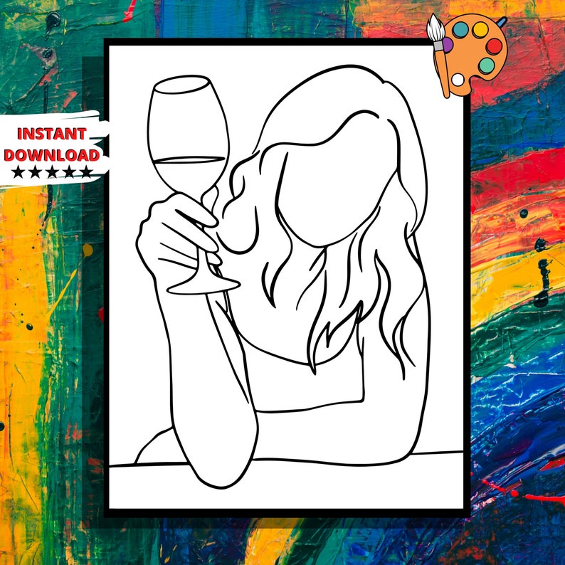 Canvas Printable Pre Drawn Outline Canvas Lyric paint Sip Etsy