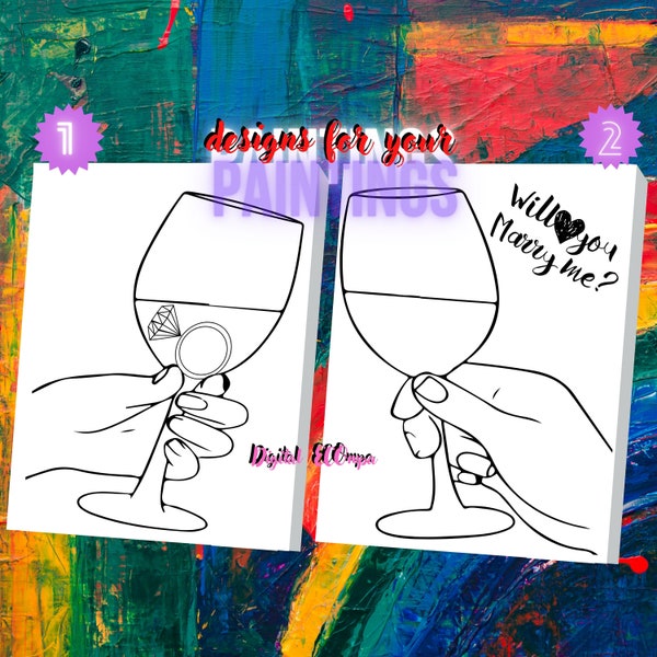 Buy Pre Drawn Sip and Paint for Couples Online In India Etsy India