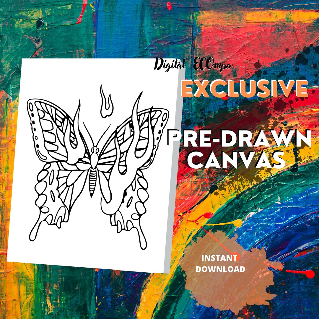 DIY Paint Partypaint and Sip Svg Predrawnoutline Canvas Etsy