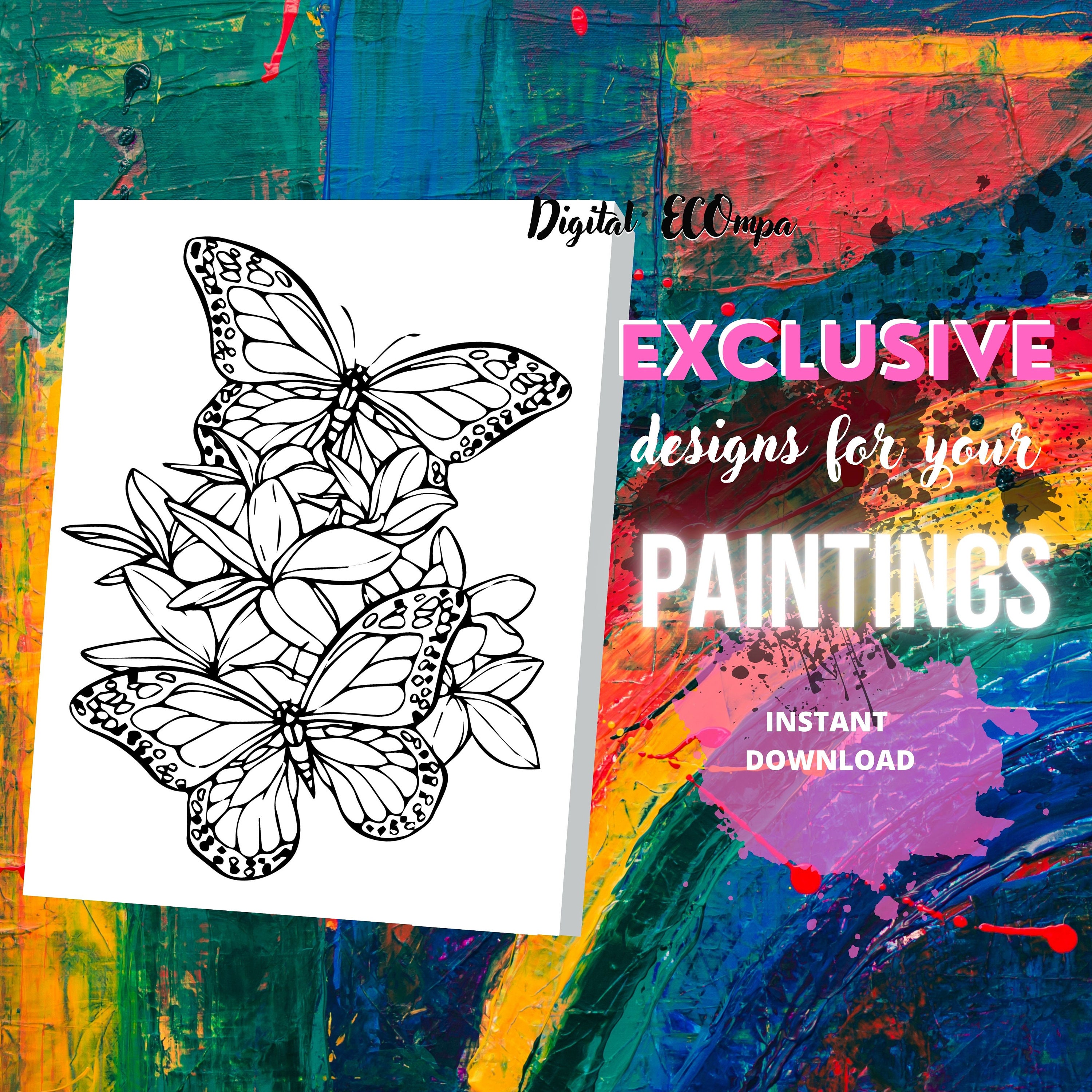 Sip and Paint Outline Svg sip and Paint Canvasdiy Paint Etsy UK