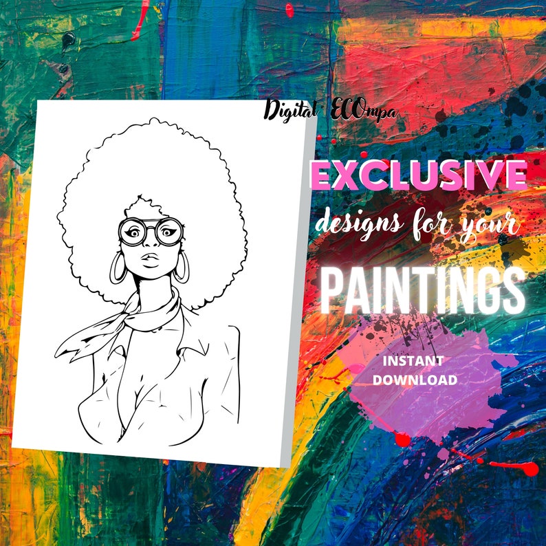 Sip and Paint Outline sip and Paint Canvasdiy Paint Party Etsy