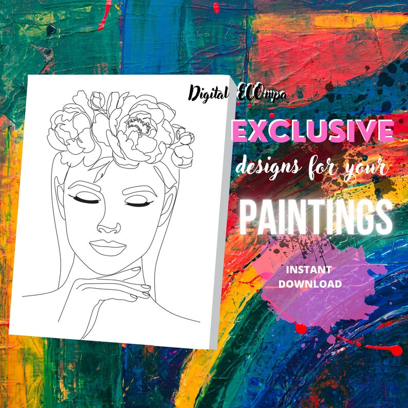 DIY Paint Party/ Predrawn /outline Canvas /adult Painting / Etsy